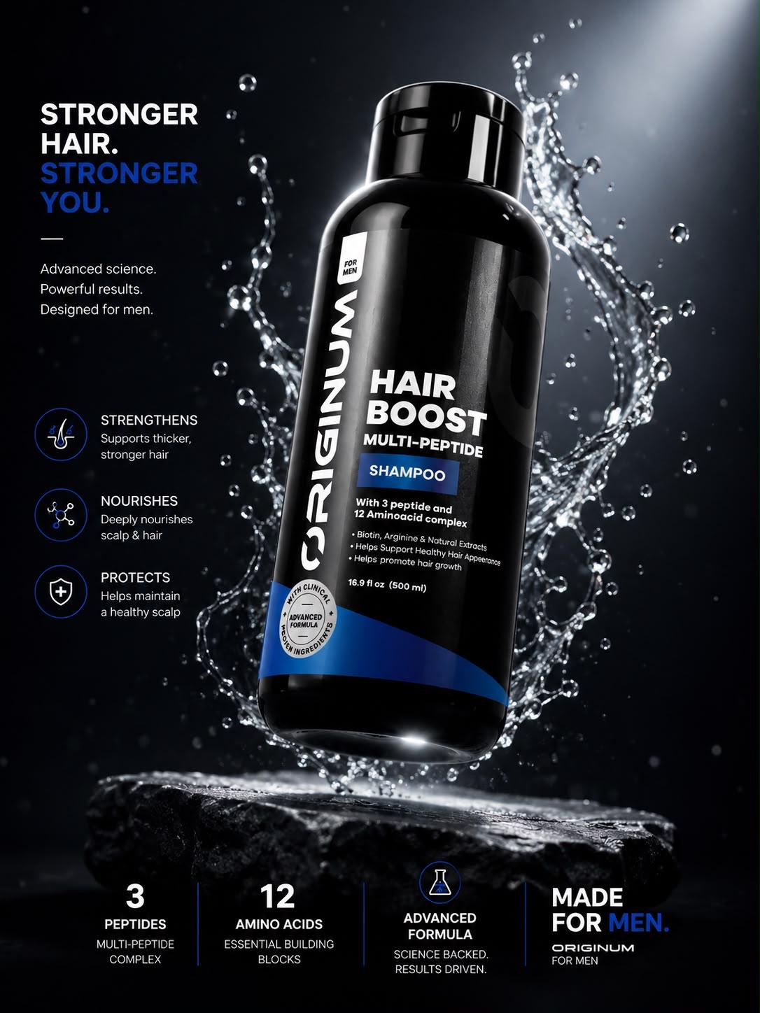 ORIGINUM Hair Boost Multi-Peptide Shampoo 500 ml